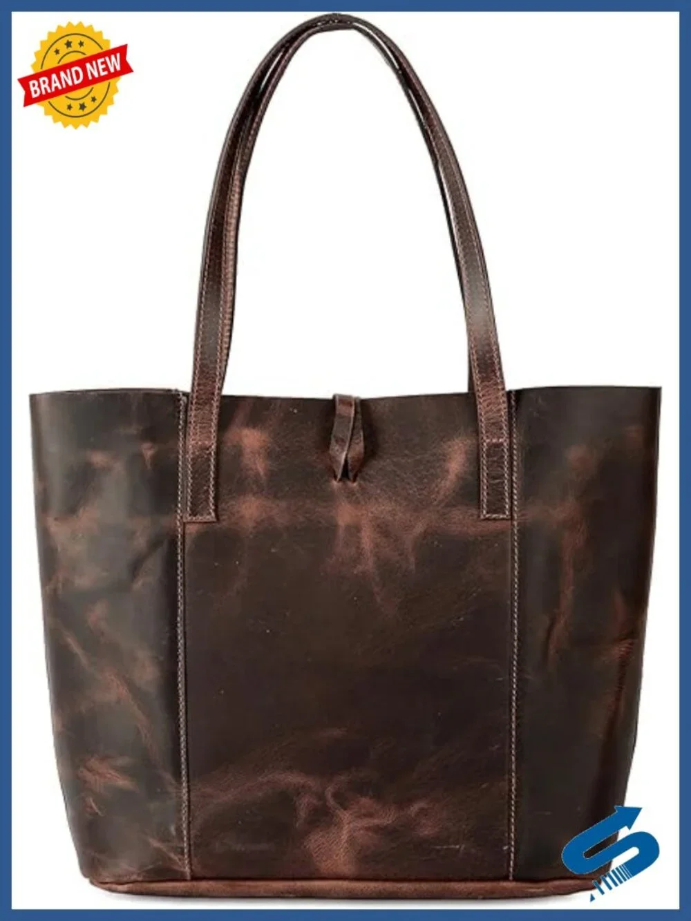 Vintage Leather Shoulder Tote Bag for Women Office Laptop Purse Handbag